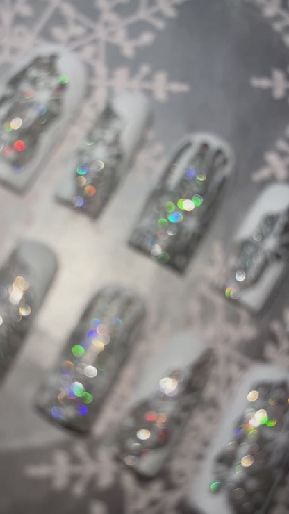 3D Snow press on nails