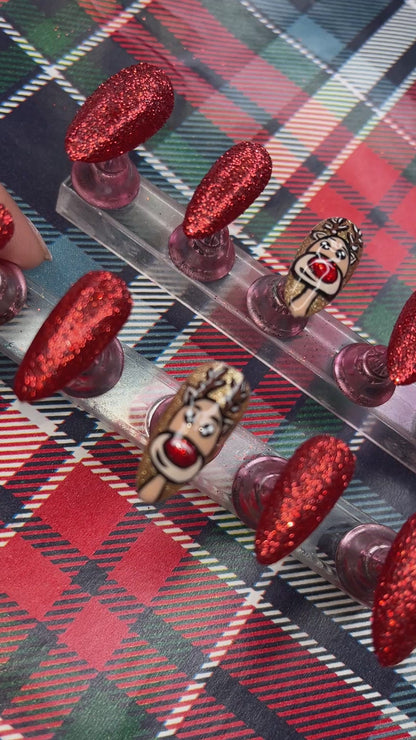 Rudolph press on nails